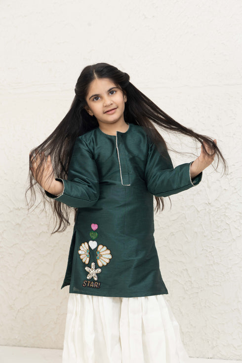 SHELL STAR FISH GREEN WHITE SET